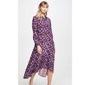 NWT No.6 silk shirtdress, M, violet floral print